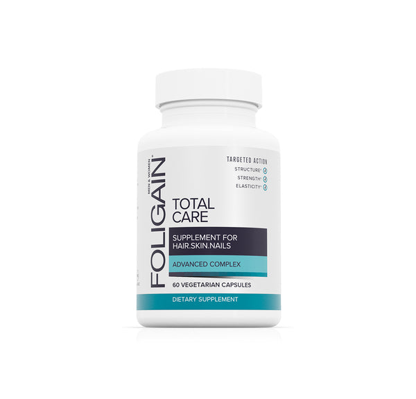 FOLIGAIN TOTAL CARE Supplement for Thinning Hair, Skin & Nails 60 Vegetarian Capsules - FOLIGAIN EUROPE