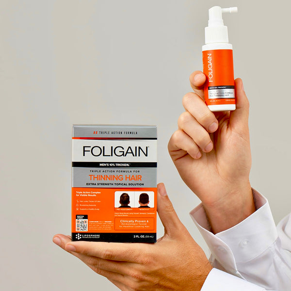 FOLIGAIN Triple Action Complete Formula For Thinning Hair For Men 10% Trioxidil - FOLIGAIN EUROPE